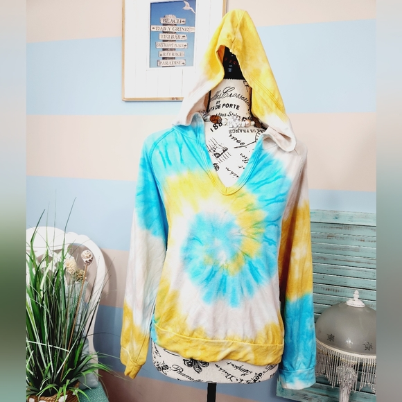 NWT Anthropologie Oversized Maronie Womens Tie-Dye Hooded Top - Picture 5 of 12